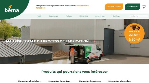 la page d'accueil de l'application Béma