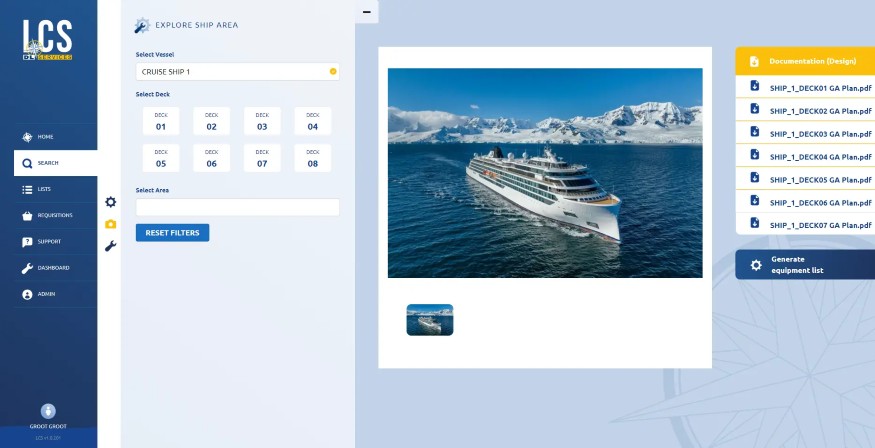 Mockup recherche par layout à bord d'un bateau