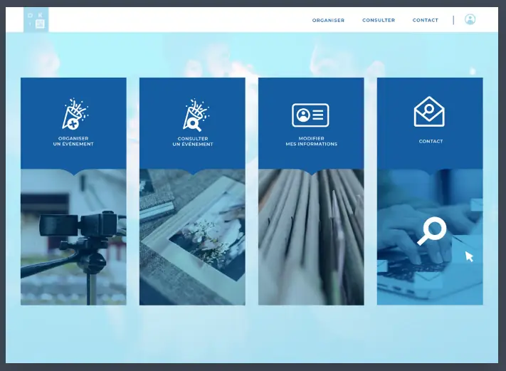 Page d'administration de l'application